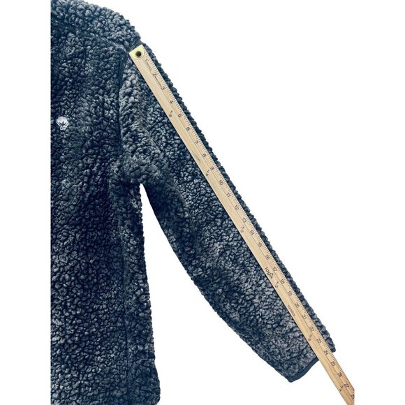Simply Southern Women’s Jacket Faux Fur Sherpa Quarter Zip Pullover Gray Size S - Picture 9 of 12